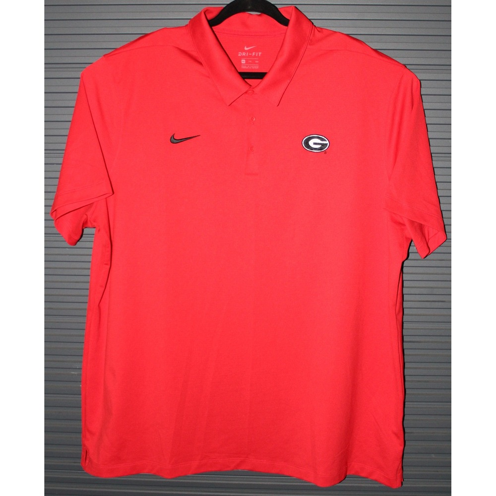 Nike Polo Mens XXL Red Georgia Bulldogs Dri-FIT Short Sleeve Golf Shirt